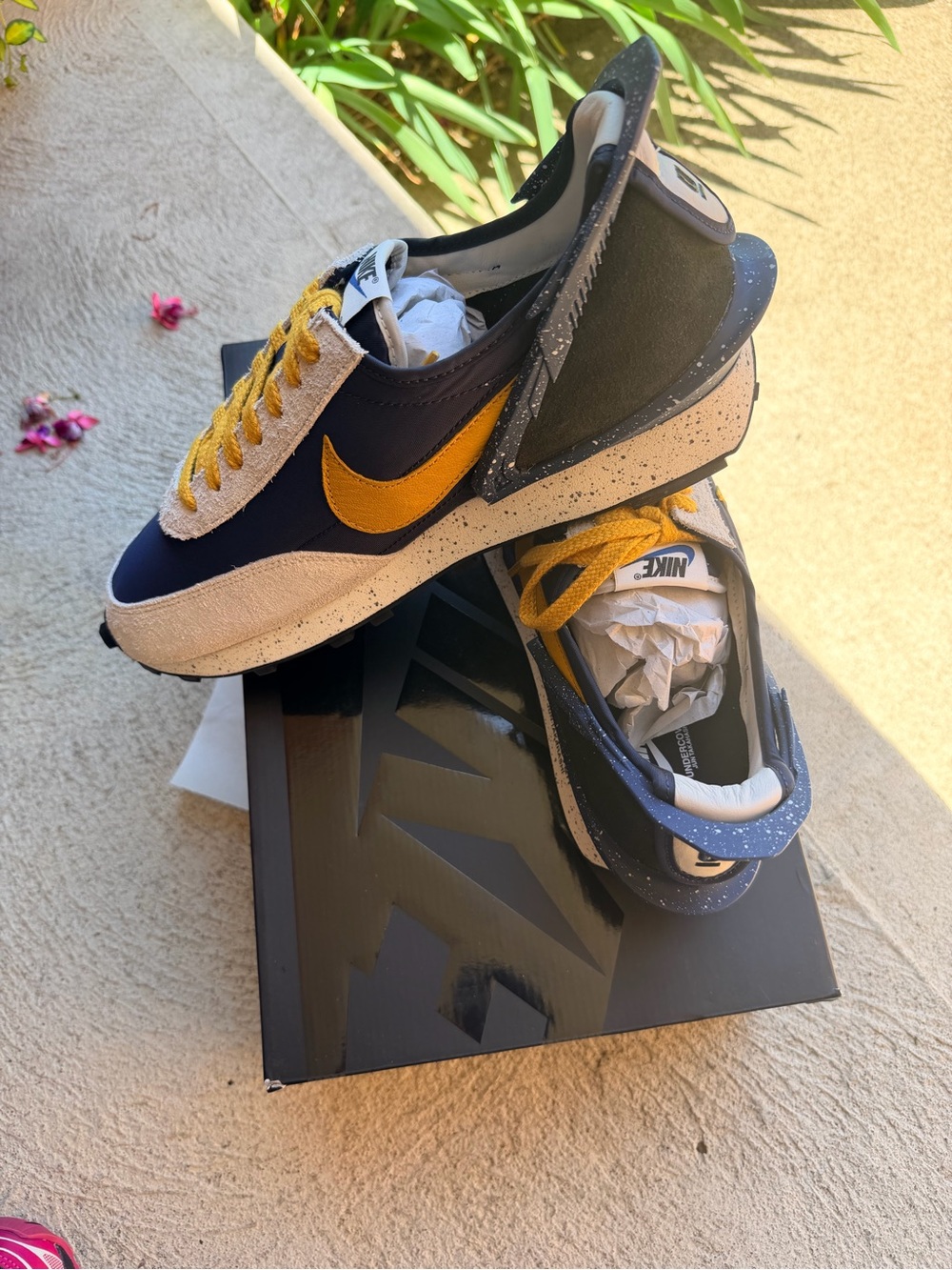 Undercover Navy and Gold Retro Runner Sneaker. Brand new.  Men’s 12.5